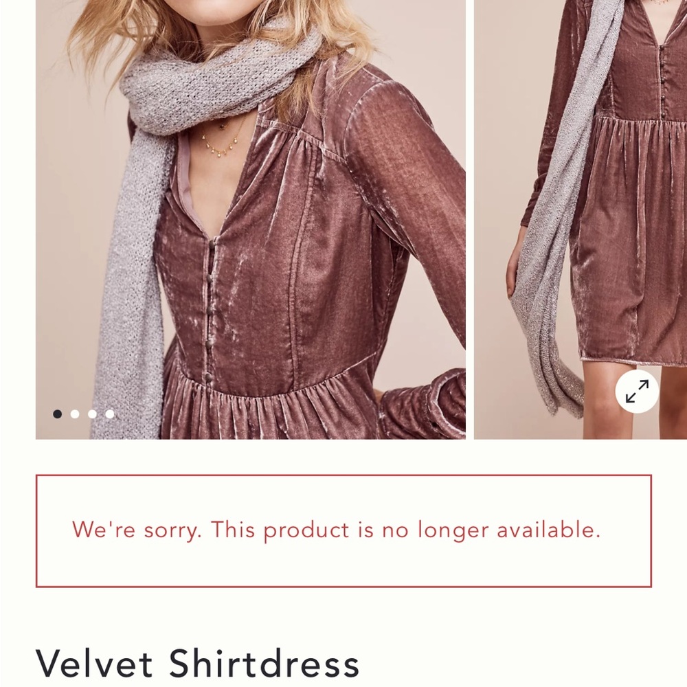 HOLDING HORSES Mauve Velvet Shirtdress